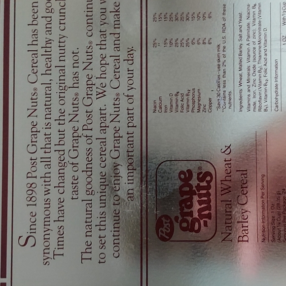 Post Grape-Nuts Tin Container over 8 inches x over 6 inches Multicolor - Picture 8 of 11